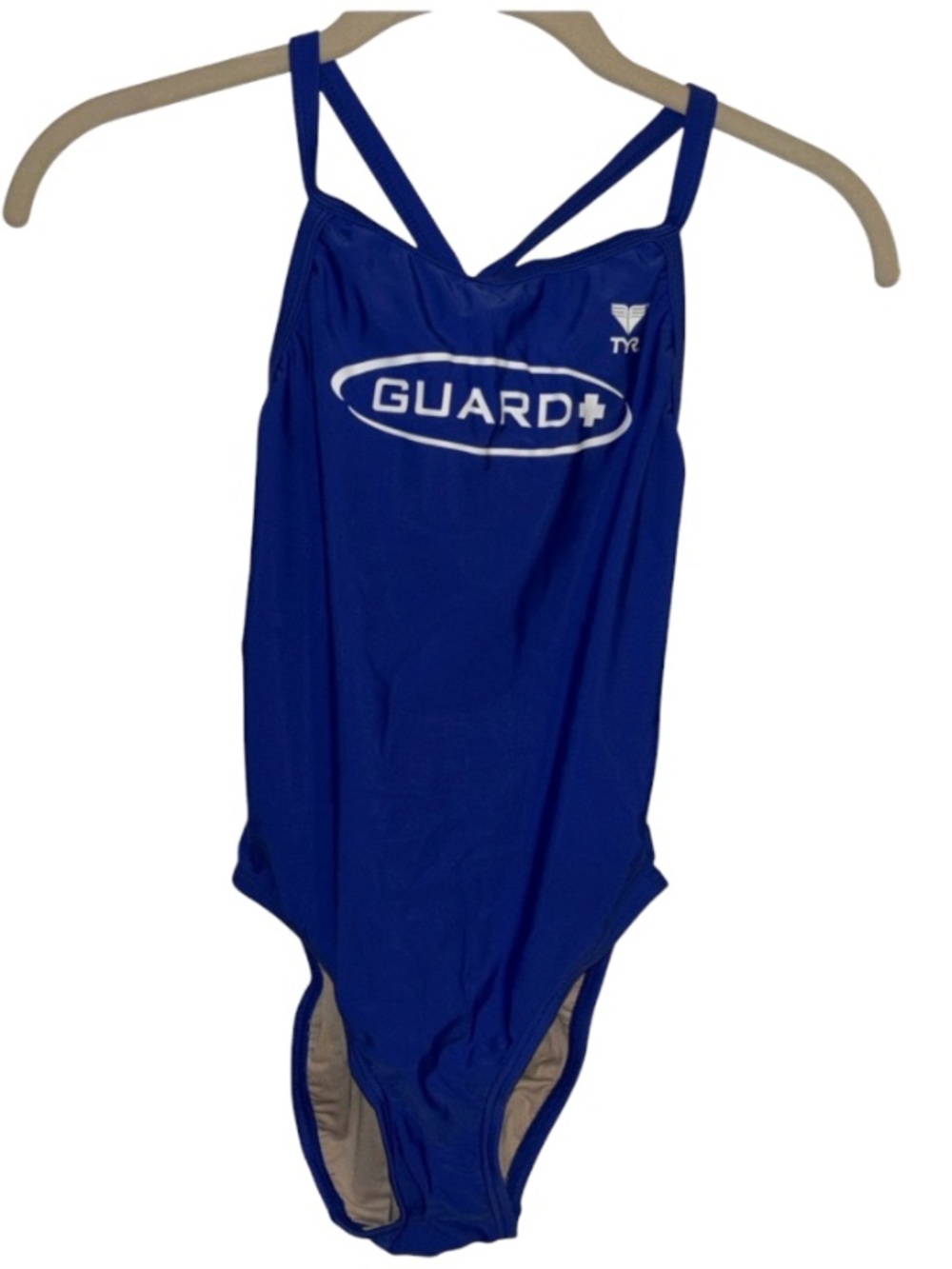 TYR Swimsuit One Piece Racerback Royal Blue Guard Size 28 Small